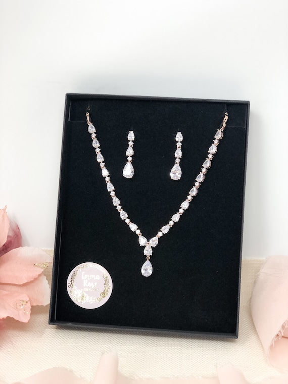 Set Di Collana E Orecchini Con Perle E Cristalli, Perle Bianche O - Foto 8