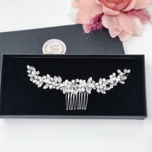 Freshwater Pearl Crystal Hair Comb |  Bridal Hair Comb | Wedding Hair Comb | Pearl Hair Vine | Bride Hair Accessories | Bride | Bridesmaid