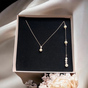 Hintergrund Halskette Braut Accessoire - Kleid Schmuck - Rücken Halskette Set