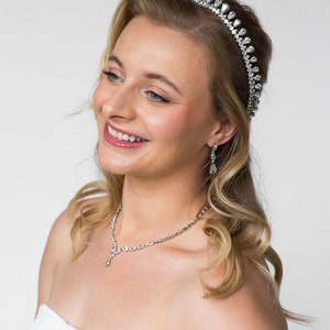 Bridal Jewellery Set, Crystal Jewellery Set, Drop earrings,Full necklace and bracelet set, Wedding Jewellery image 9