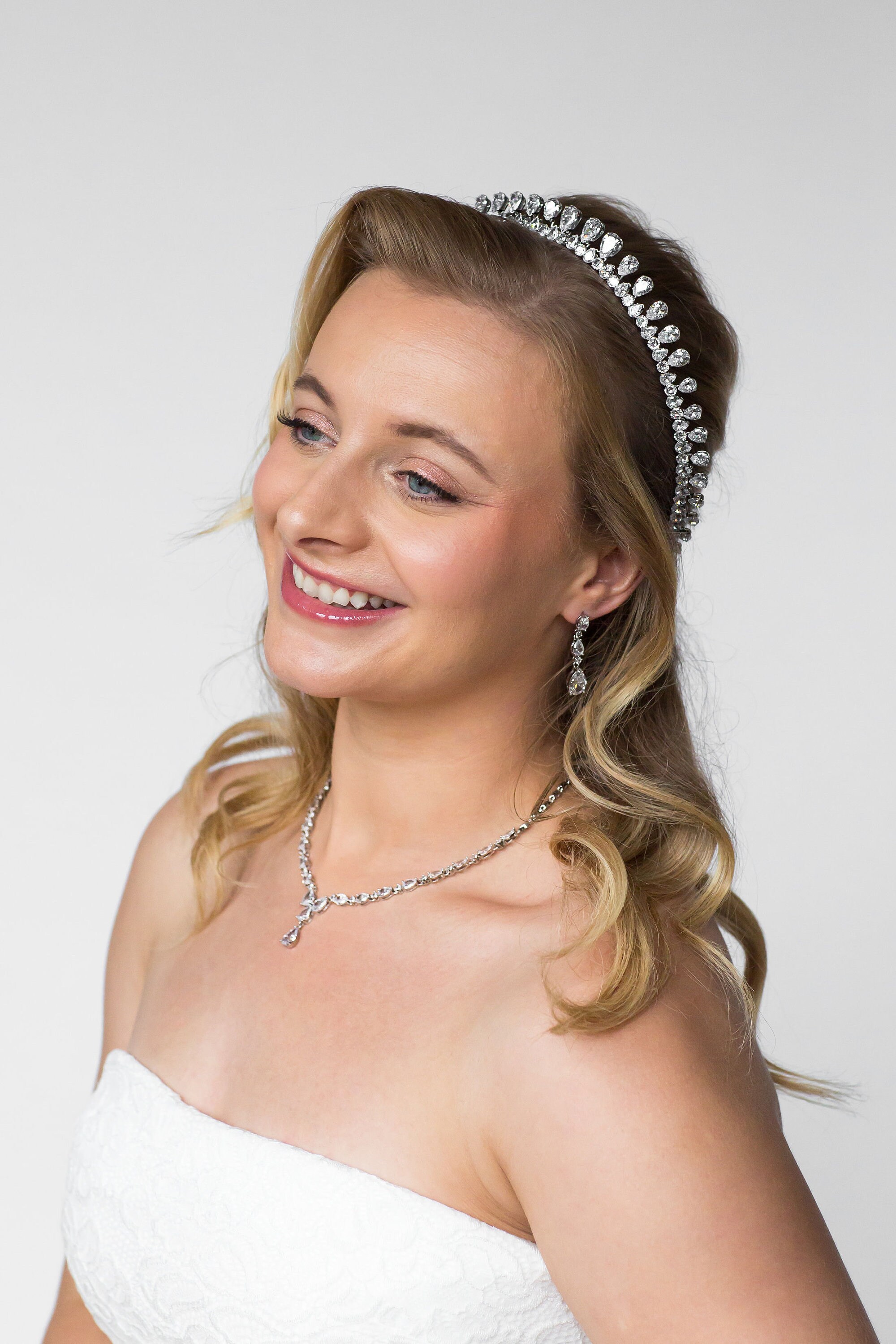 EVER FAITH Cristallo Simulato Perle Sposa Foglia Teardrop V Forma Collana Orecchini Set, Piccolo, cristallo EVER FAITH Cristallo Simulato Perle Sposa Foglia Teardrop V Forma Collana Orecchini Set, Piccolo, cristallo