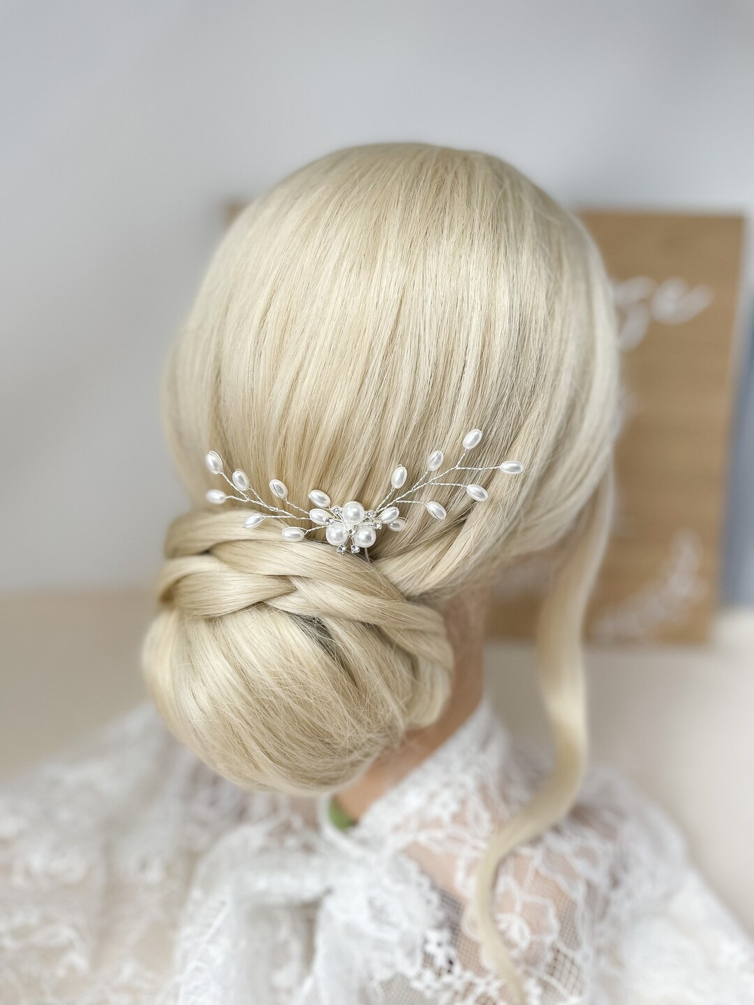 Bride Comb Pin Pearl Bridal Hair Pin, Small Wedding Comb, Pearl Hair Piece, Bridesmaid ...