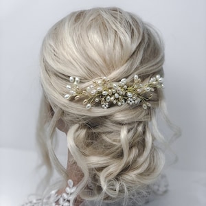 Pearl Bridal Comb Hair, Wedding Hair Comb, Gold Hair comb, Silver Hair Comb, Pearl Hair Piece