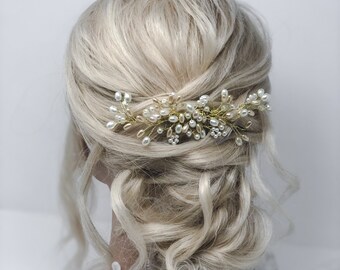 Pearl Bridal Comb Hair, Wedding Hair Comb, Gold Hair comb, Silver Hair Comb, Pearl Hair Piece