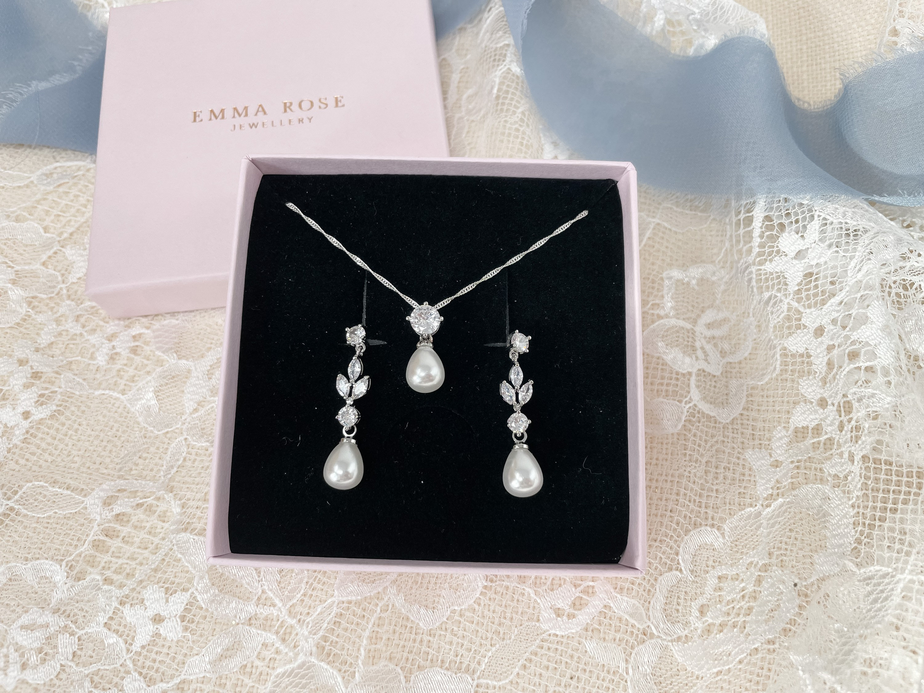 Parure Gioielli Donna Argento 925 Con Cristalli - Set Collana E Orecchini Eleganti - Foto 2