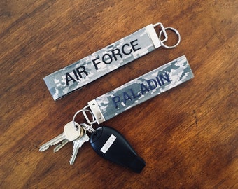 Weathered Leather Keychain-Zipper Pull-Green Florals-Customizable with Words