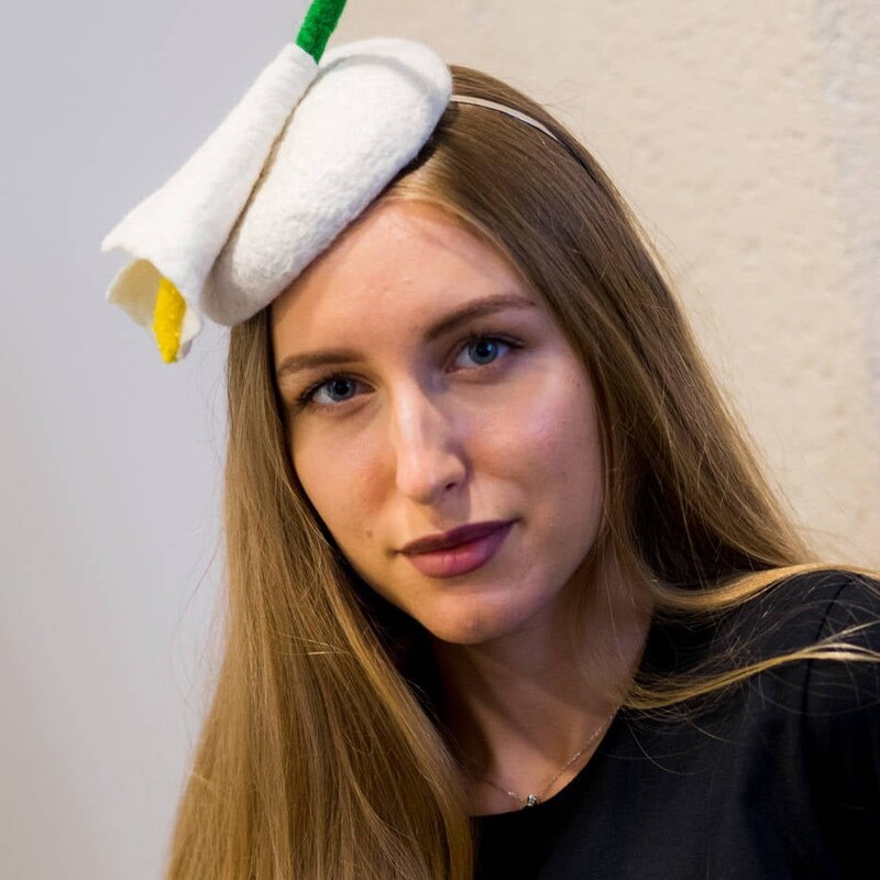 White Bridal Hat. Hat Felt. Gift for 