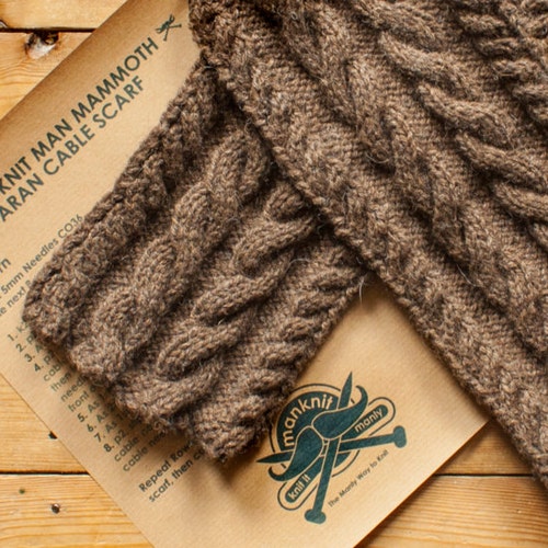 Manknit Man Mammoth Aran Scarf Knitting 