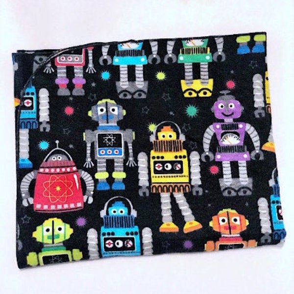 Couverture personnalisée Robot Minky, Minky Robot Lovey, Couverture de réception robot, Doudou robot, Minky Baby Lovey, Cadeaux pour bébé