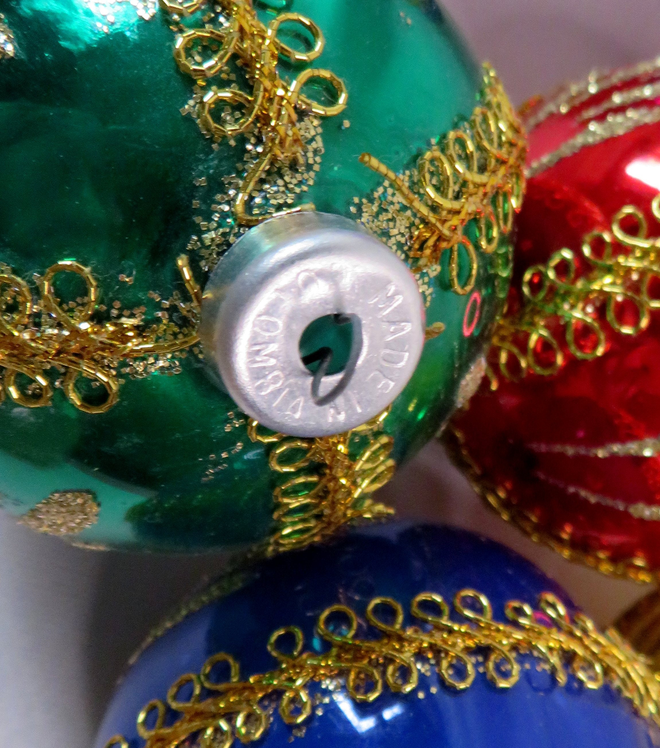 Vintage Hand Painted Glass Christmas Ball Ornaments in Original Box - Etsy