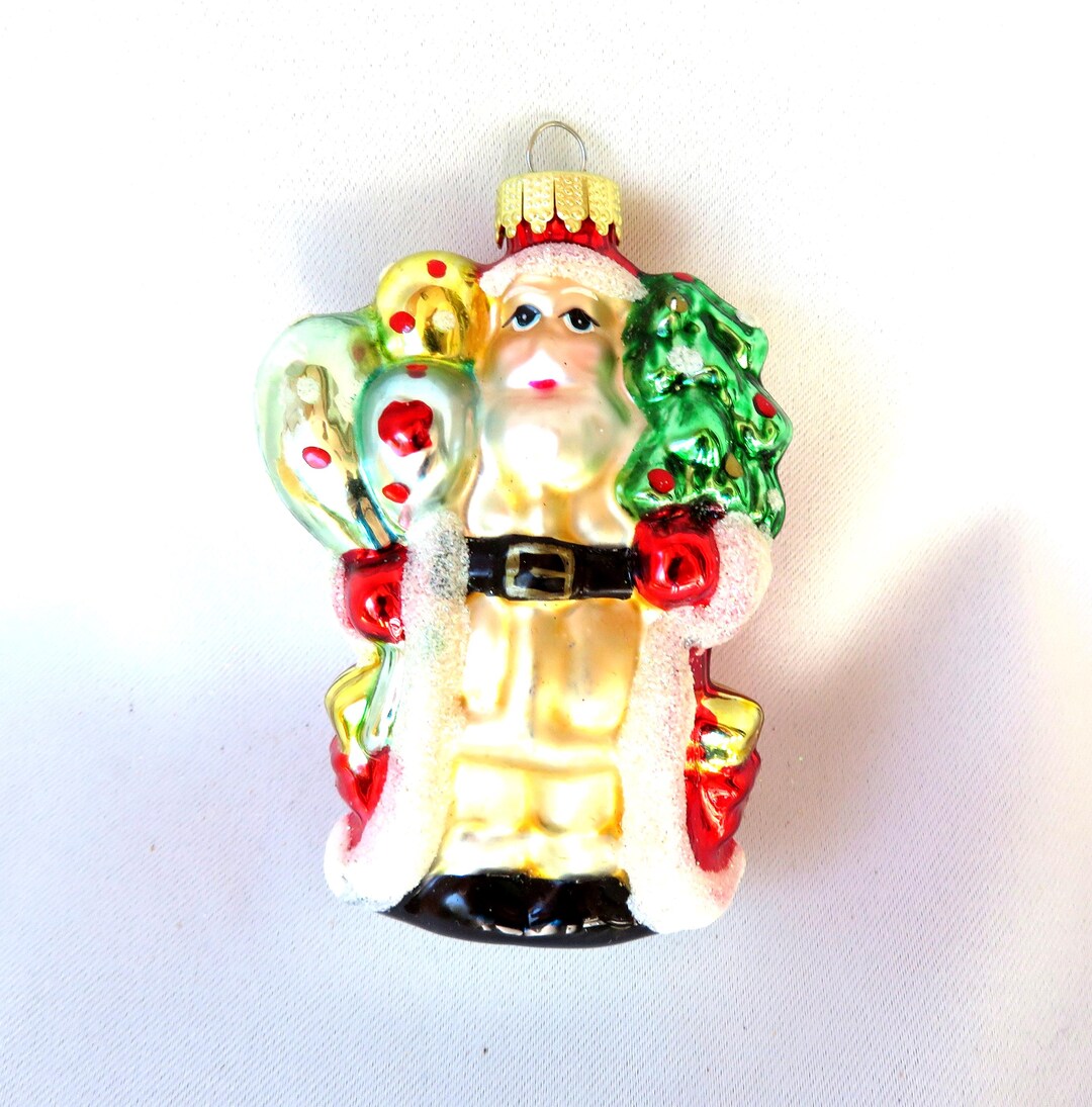Vintage Old World Glass Santa Claus Christmas Ornament - Etsy