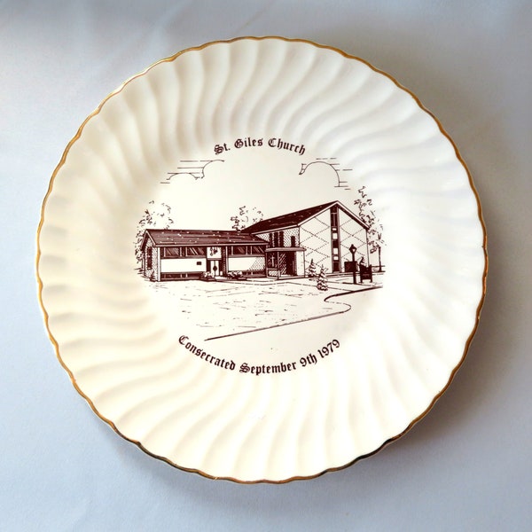 Barrie Ontario St. Giles Church Souvenir Plate of Consecration 1979