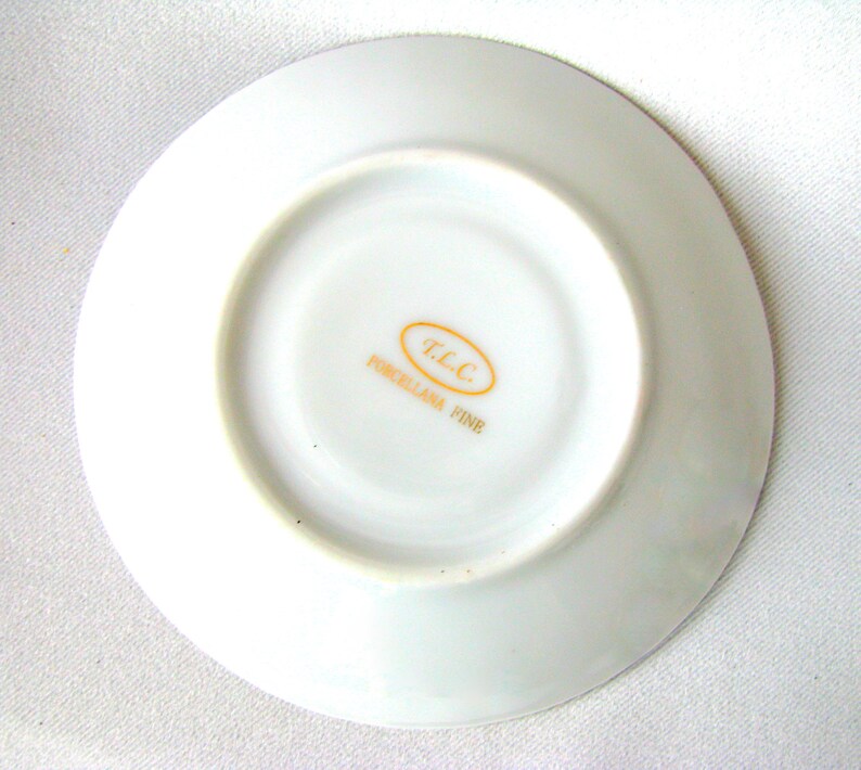 TLC Italy Sister Teacup and Saucer Sweet Peas Tea Set Fine Porcelain Italian Demitasse Cup and Saucer With Gold /'Sister/' Monogram