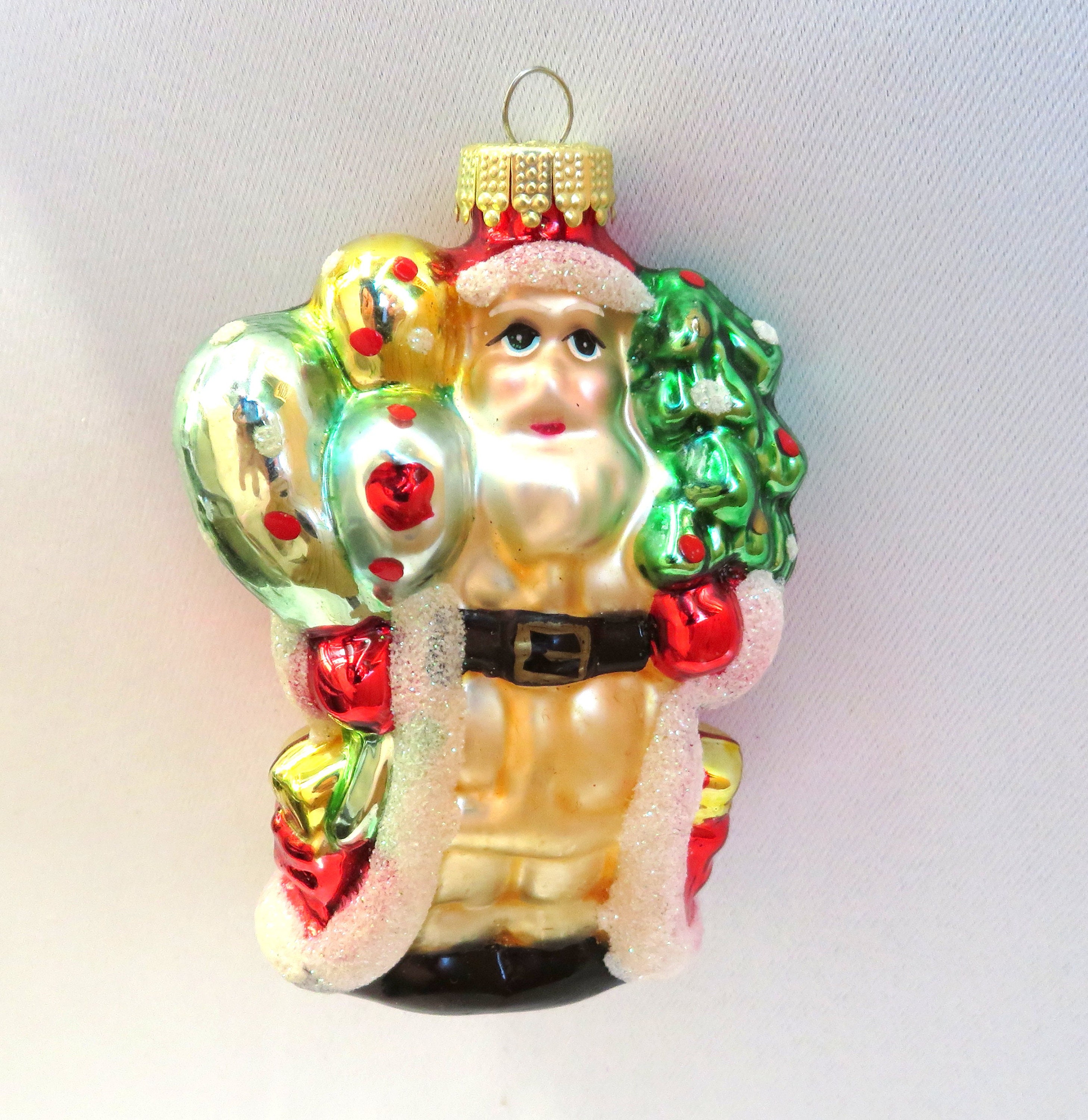 Vintage Old World Glass Santa Claus Christmas Ornament - Etsy