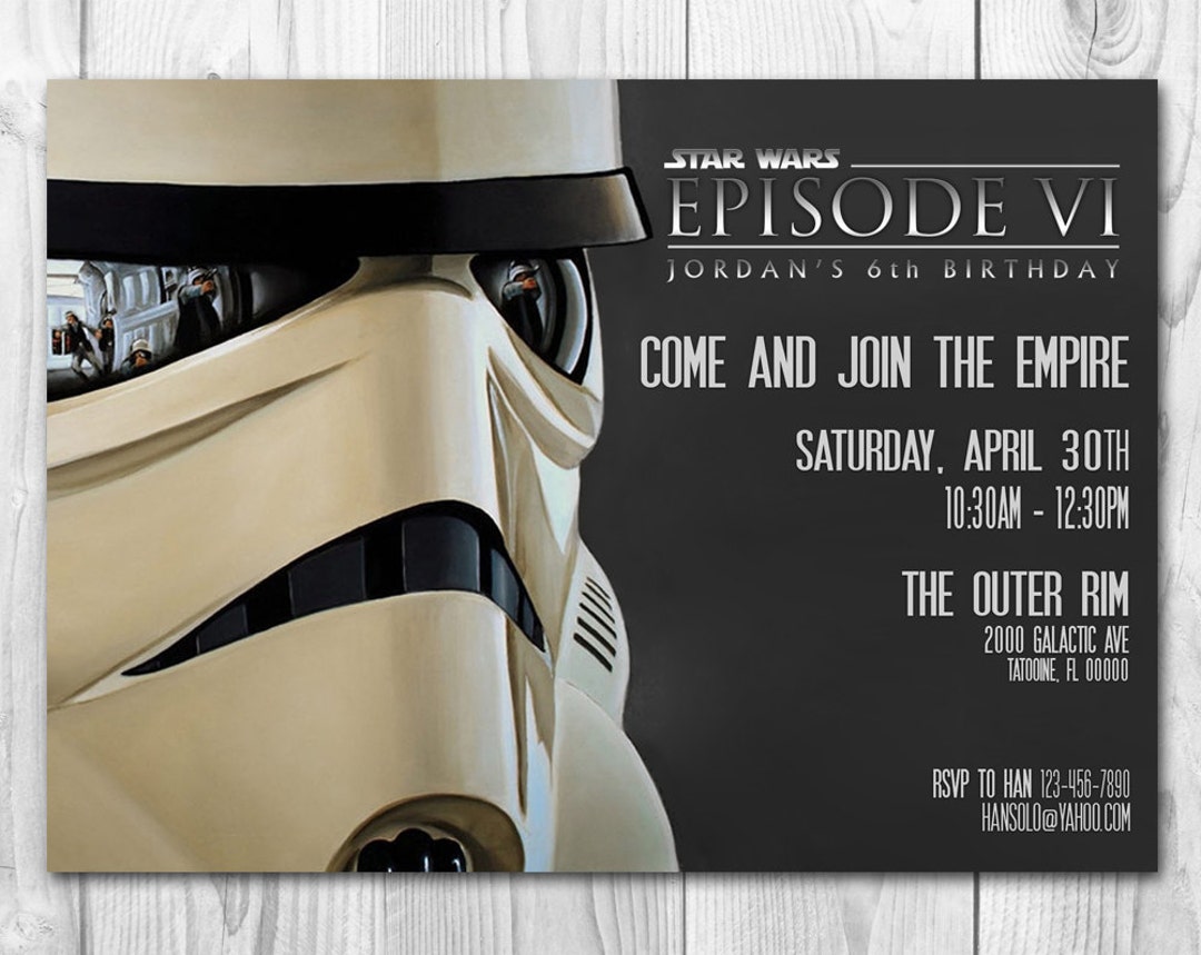Star Wars Invitation - Stormtrooper Invitation - Star Wars Birthday ...