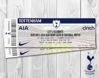 Tottenham Hotspur Invitations, Soccer Invitation, Football Invitation, Tottenham Hotspur Invitations, Football invite, Tottenham invite