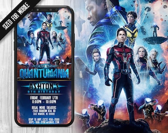 Ant-man Quantumania Mobile Invitations, Ant-man 2 Invitation, Ant-man Invite, Antman Invites, Antman