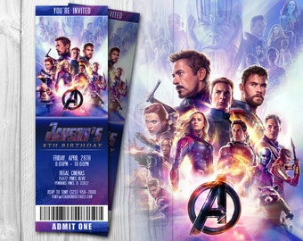 Zaproszenie na bilet do filmu Avengers Endgame, Zaproszenie Avengers, Avengers Endgame, Bilet do filmu Avengers, Zaproszenie Endgame