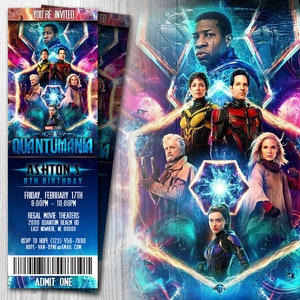 Ant-man Quantumania Movie Ticket Invitations, Ant-man 2 Invitation, Ant-man Invite, Antman Invites, Antman