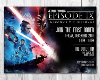 The Rise of Skywalker Invitations, Episode 9 Star Wars Invitation, Rise of Skywalker Invite, The Rise of Skywalker Invitations