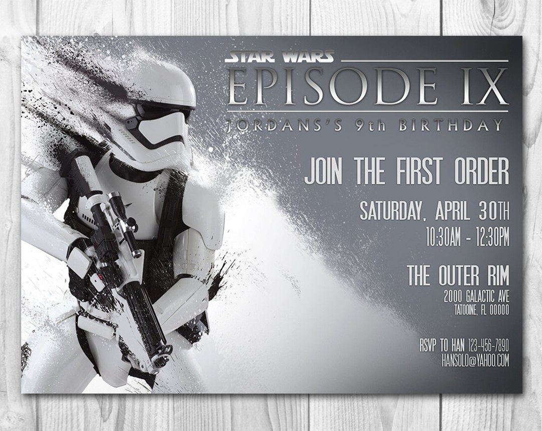 Star Wars Invitation - Stormtrooper Invitation - Star Wars Birthday ...