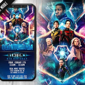 Ant-man Quantumania Mobile Invitations, Ant-man 2 Invitation, Ant-man Invite, Antman Invites, Antman