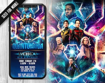 Ant-man Quantumania Mobile Invitations, Ant-man 2 Invitation, Ant-man Invite, Antman Invites, Antman