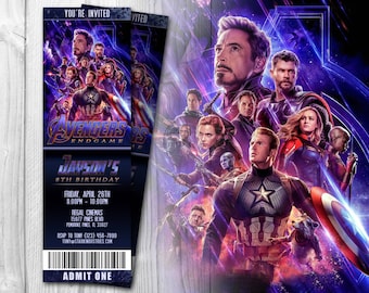 Avengers Endgame Movie Ticket Einladung, Avengers Einladung, Avengers Endspiel, Avengers Film Ticket, Endgame Einladung, Digitale Datei