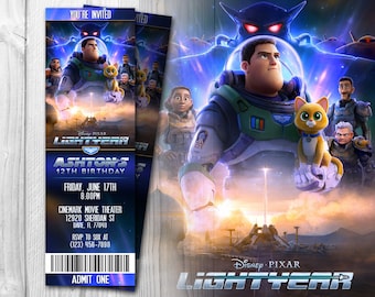 Lightyear Movie Ticket Invitation, Lightyear Invitation, Lightyear Invite, Lightyear, Birthday