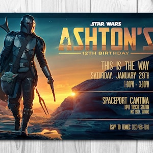 Mandalorian Invitation - Invitation Star Wars - Baby Yoda - Grogu - Mando - Cartes de remerciement GRATUITES
