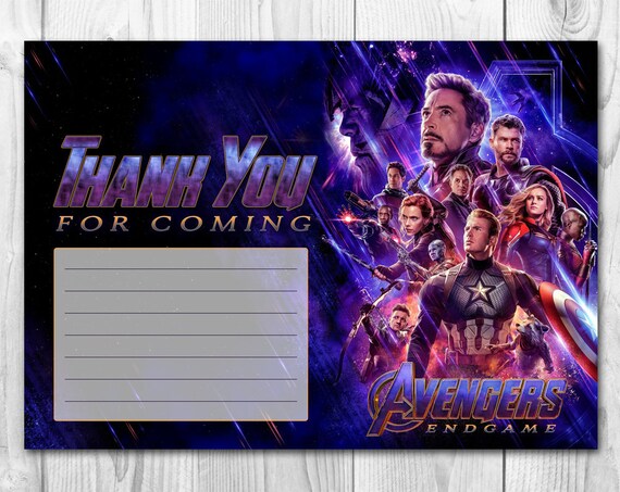 Avengers Endgame Invitation Avengers Invitation Avengers Etsy