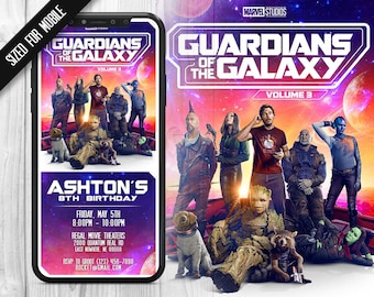 Guardians of the Galaxy 3 Mobile Invitation, Mobile Invitation, Guardians of the Galaxy 3 Invite, Guardians of the Galaxy 3 Invites