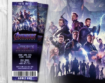 Zaproszenie na bilet do filmu Avengers Endgame, Zaproszenie Avengers, Avengers Endgame, Bilet do filmu Avengers, Zaproszenie Endgame