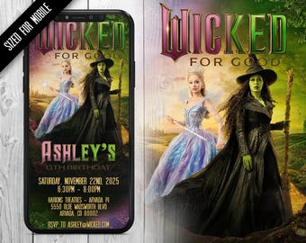 Wicked Invitation - Wicked Mobile Invitation - Wicked for Good - Mobile