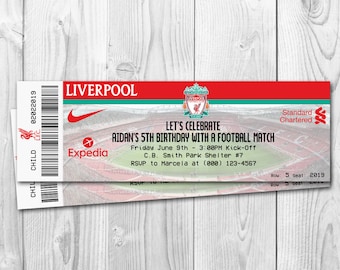 Liverpool Invitations, Soccer Invitation, Football Invitation, Liverpool Birthday Invitations, Football invite, Liverpool invite