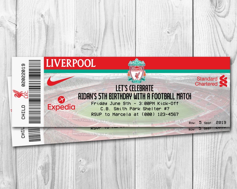 Liverpool Invitations, Soccer Invitation, Football Invitation, Liverpool Birthday Invitations, Football invite, Liverpool invite image 1