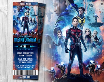 Ant-man Quantumania Movie Ticket Invitations, Ant-man 2 Invitation, Ant-man Invite, Antman Invites, Antman