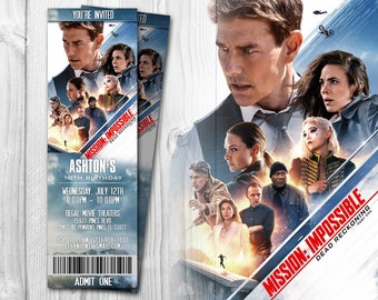 Mission Impossible Movie Ticket Invitations, Dead Reckoning part one