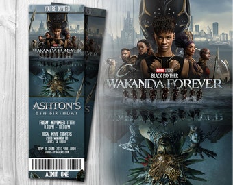 Wakanda Forever Movie Ticket Invitations, Black Panther 2 Invitation, Wakanda Forever Invite, Wakanda Forever Invites