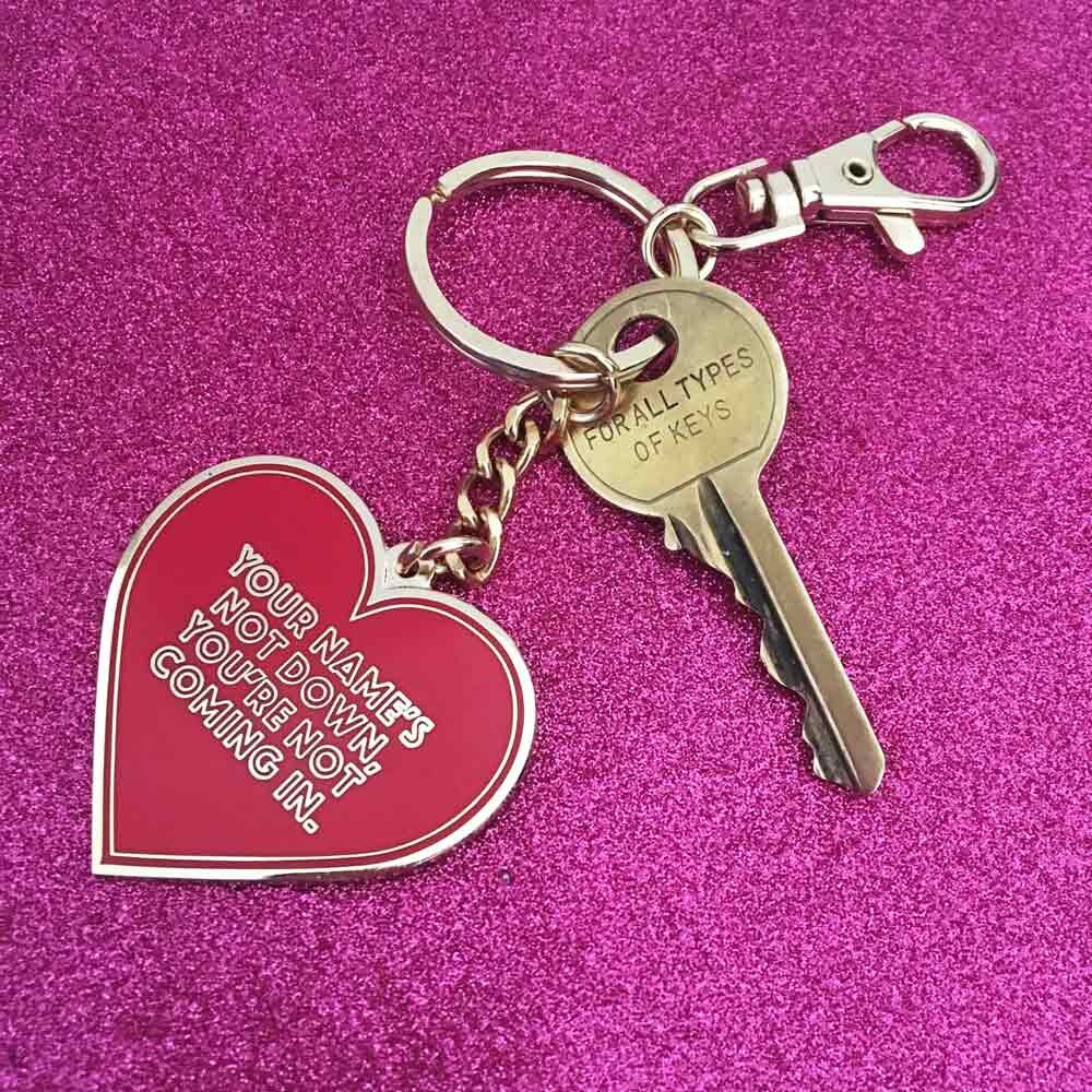 Heart Keychain Rave Song Keyring Red Hard Enamel Key Holder - Etsy