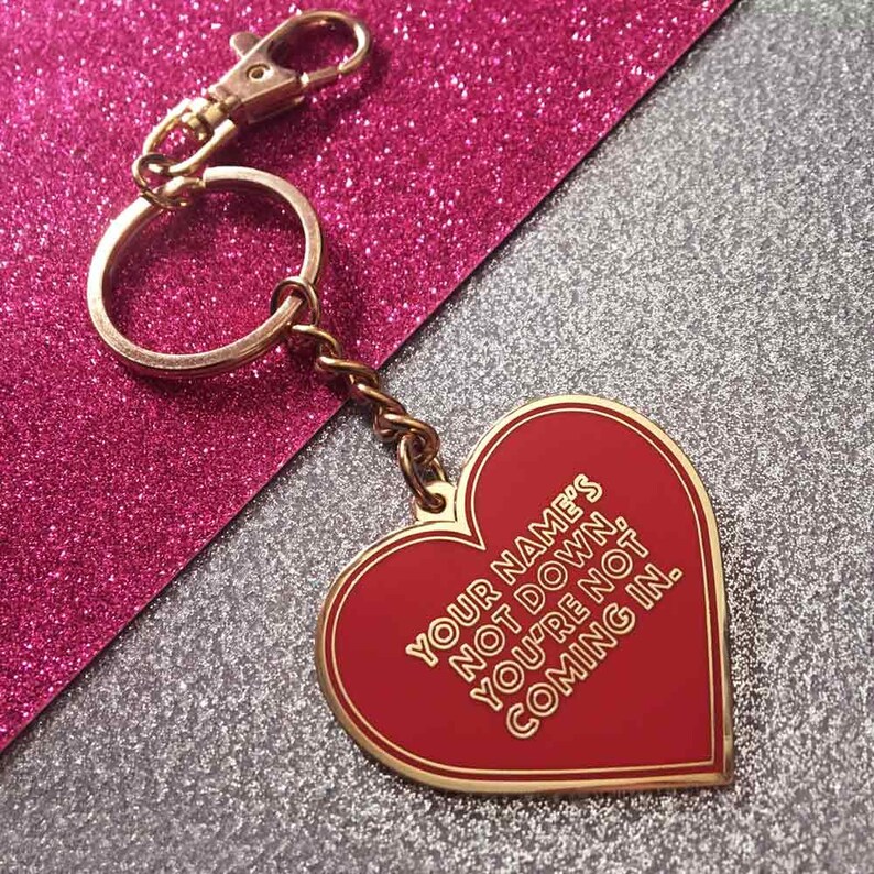 Heart Keychain Rave Song Keyring Red Hard Enamel Key Holder - Etsy
