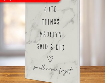 Cute Things My Grandkids Say Journal-Grandparents Journal For Grandma-Gift From Grandkids-Mothers Day Gift For Grandma-Grandmother Notebook