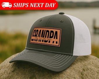 Gorra de abuelo personalizada - Gorra de abuelo personalizada con nombre de nieto - Regalos personalizados para abuelo - Regalos personalizados para hombres - Regalo de cumpleaños para abuelo