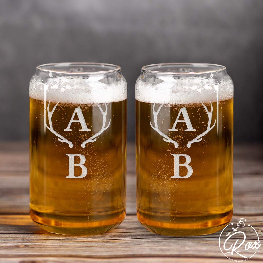 Personalized Beer Can Glassesgifts for Mensplit Monogramantler Beer