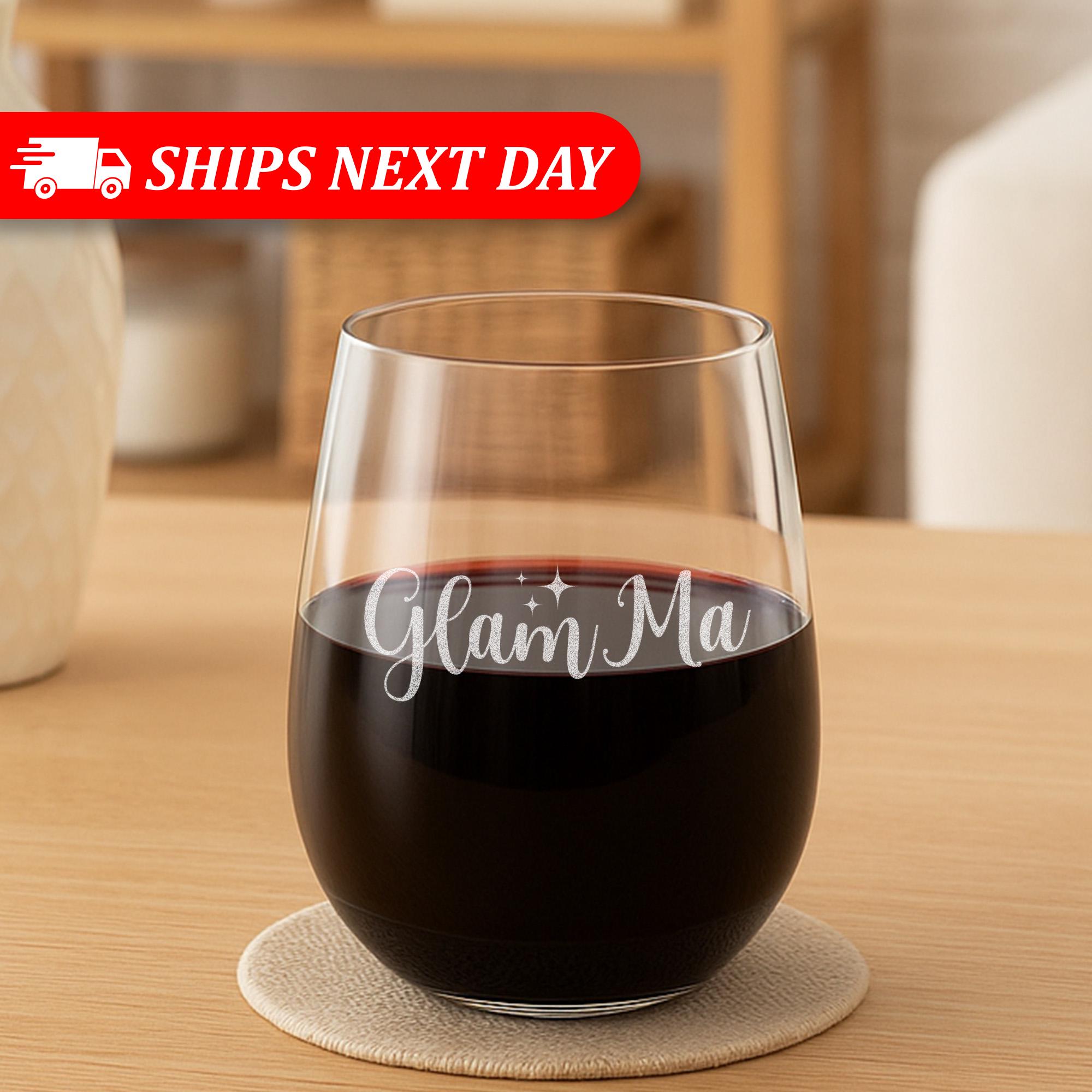 Glamma-Glamma Wine Glass-Funny Grandma Wine Glass-Mother's Day Gift For Grandma-Grandma Stemless Wine Glass-Grandma-Gift Ideas For Grandma