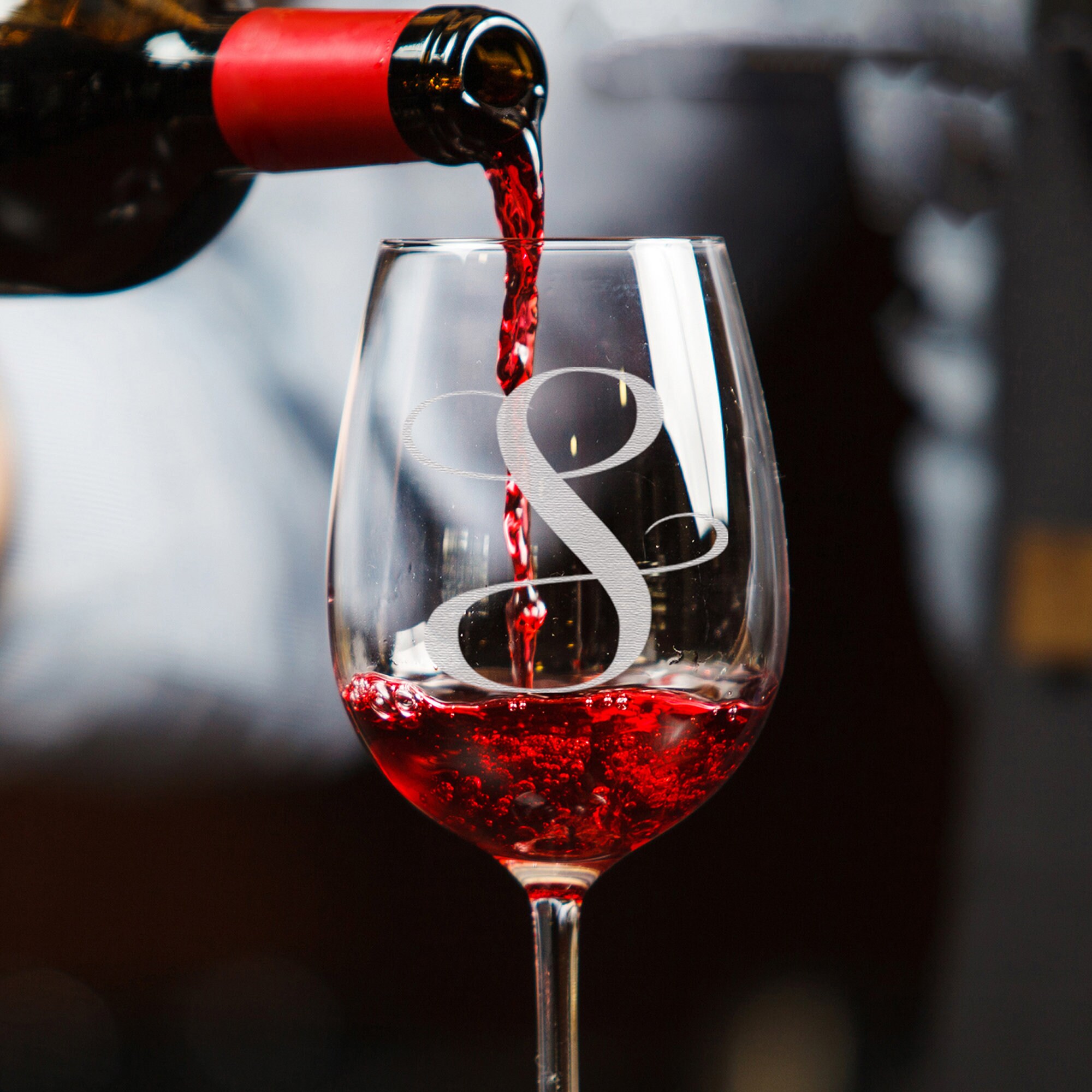 Monogram Wine Glasspersonalized Wine Glassgifts for Herwine Etsy