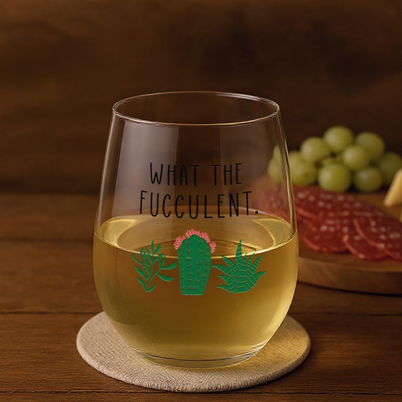 Regalos divertidos de suculentas - ¿Qué son las fuculentas? - Copa de vino con forma de planta - Cactus - Ideas de regalos para amantes de las plantas - Regalos para amantes de las plantas - Regalos de suculentas - Regalo de Navidad imagen 8