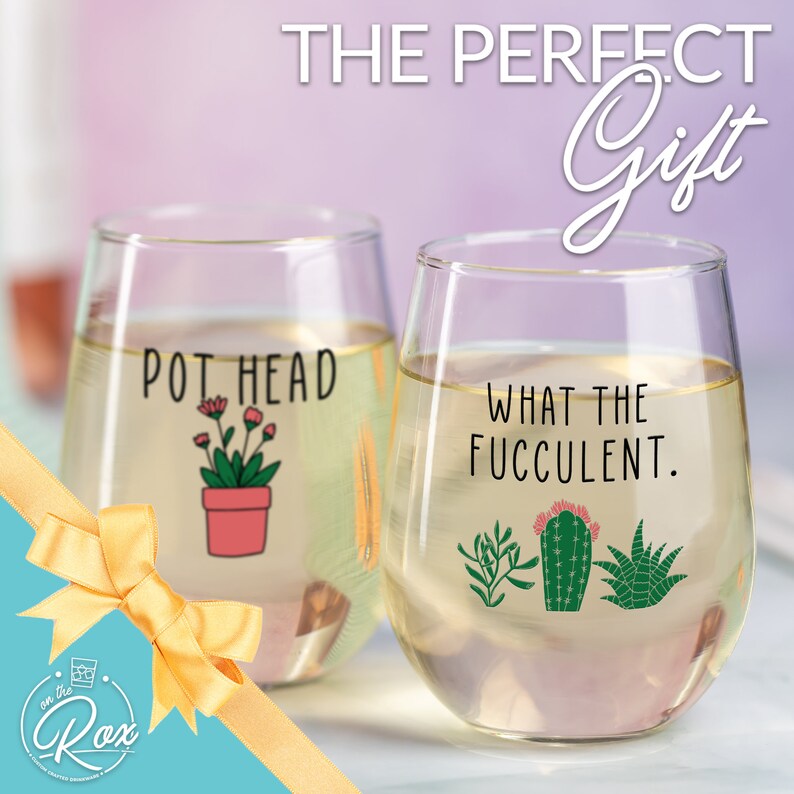 Funny Succulent Giftwhat the Fucculentplant Wine Glasspot Headcacti