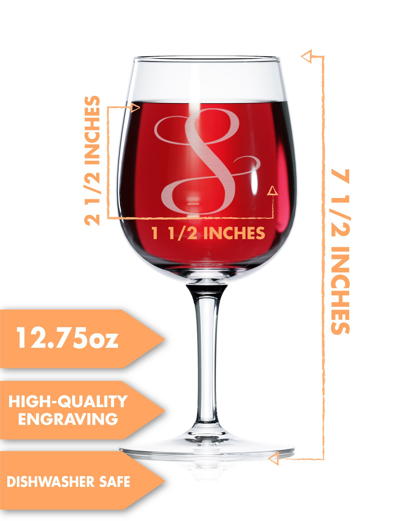 Monogram Wine Glasspersonalized Wine Glassgifts for Herwine Etsy