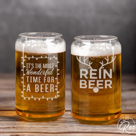 Beer Can Glass-It's The Most Wonderful Time for A Beer-Funny